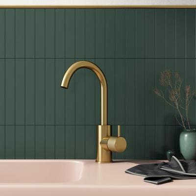 Hotbath Cobber X Wastafelmengkraan - hoog - draaibare uitloop - geborsteld messing pvd CX004BBP