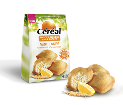 Cereal Mini cakes met citroensmaak zonder suikers 196 Gram