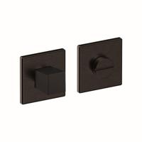 Hardbrass Shuffle toilet-/badkamersluiting vierkant dun 4mm - zwart - thumbnail