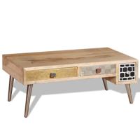 vidaXL Salontafel met lades 105x55x41 cm massief mangohout - thumbnail