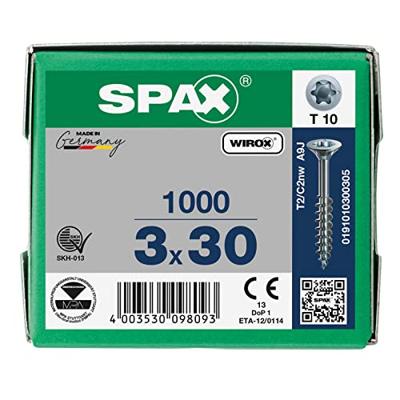 SPAX 0191010300305 R 88091 Senkkopf/T-STAR TG Houtschroef 3 mm 30 mm T-STAR plus Staal WIROX 1000 stuk(s)