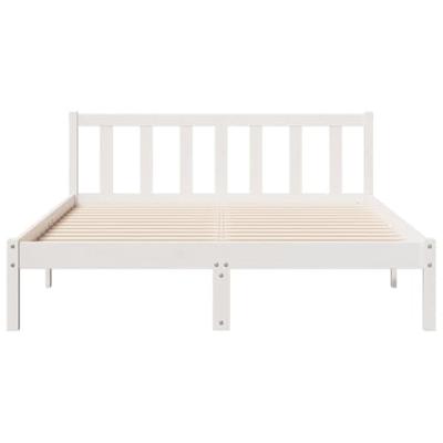 Bedframe extra lang zonder matras grenenhout wit 140x210 cm