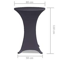 Tafelhoes stretch 2 st 80 cm antraciet - thumbnail