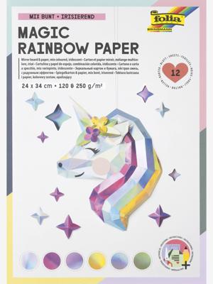 Creatief papierblok, 12 vellen MAGIC RAINBOW PAPER FOLIA meerkleurig