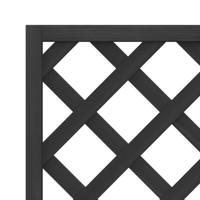 Plantenbak met latwerk massief vurenhout zwart - thumbnail