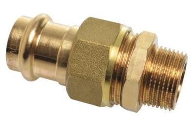 Kirchhoff Schroefaansluiting van rood messing, blank, 18 mm x 1/2"ET, vlakke afdichting, 1 socket, (P4331g) - 988627355