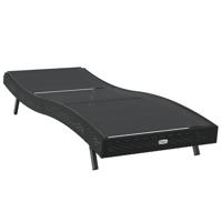 Ligstoel 1-persoon Zwart 70 x 197 x 82 cm Poly Rattan en Metaal - thumbnail