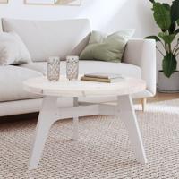 Tafelblad rond 70x3 cm massief grenenhout wit - thumbnail