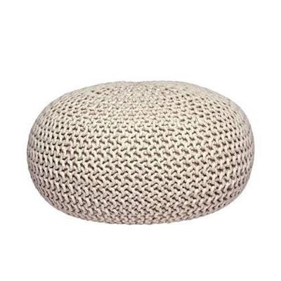 LABEL51 Poef 'Knitted', 70 x 35cm, kleur Naturel LABEL51 Poef 'Knitted', 70 x 35cm, kleur Naturel