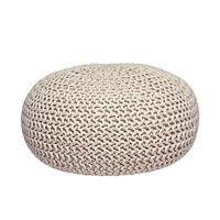 LABEL51 Poef 'Knitted', 70 x 35cm, kleur Naturel - thumbnail
