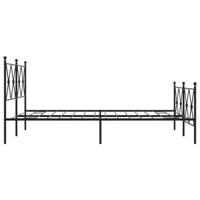 Bedframe met hoofd- en voeteneinde metaal zwart 140x200 cm - thumbnail
