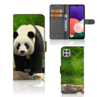 Samsung Galaxy A22 5G | Telefoonhoesje | Met pasjeshouder | Panda - thumbnail