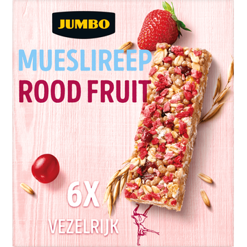 Jumbo Mueslireep Rood Fruit 6 Stuks