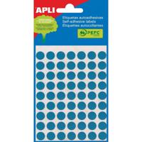 Apli ronde etiketten in etui diameter 10 mm, blauw, 315 stuks, 63 per blad (2052) - thumbnail
