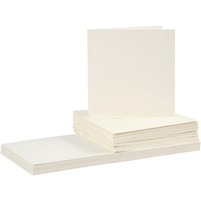 Creativ Company Kaarten en enveloppen, afmeting kaart 15x15 cm, afmeting envelop 16x16 cm, 110+220 gr, off-white, 50 set/ 1 doos