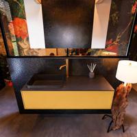 Badkamermeubelset Mondiaz Erin 120 cm met 1 Lade met RIDGE Wastafel Links Urban met 1 kraangat Greeploos Mat Ocher - thumbnail