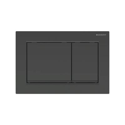 Geberit Drukplaat Omega 30 voor 2-toets Spoeling met Mat Zwart Designstroken Zwart