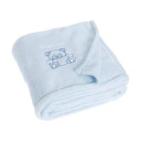 Playshoes fleece babydeken Beer Lichtblauw-75x100 cm - thumbnail