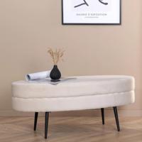 Nohr Hocker 'Larenzo' Velvet, kleur Beige - thumbnail