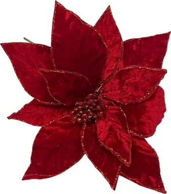 Kunsttak poinsettia 30cm rood