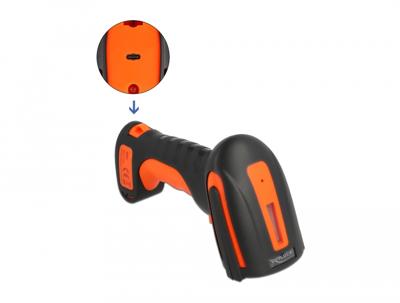 Delock 90507 2D-barcodescanner Bluetooth 1D, 2D LED Zwart, Oranje Smartphone- en tabletscanner