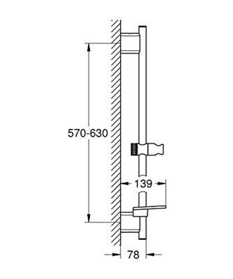 GROHE Rainshower SmartActive Glijstang - 60cm - met zeepschaal - chroom 26602000 - thumbnail
