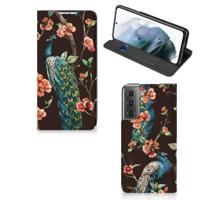 Samsung Galaxy S21 FE | Hoesje maken | Pauw met Bloemen - thumbnail