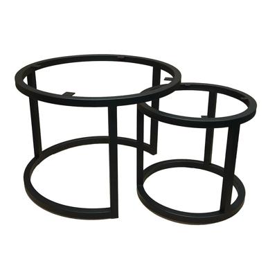 Salonset zwart rond Ø 40 cm, hoogte 37 cm en Ø 60 cm en hoogte 43 cm