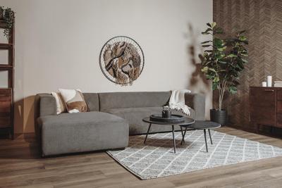 Sohome 2,5-zits Loungebank 'Moiré' Links, kleur Grijs