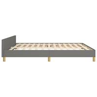 Bedframe met hoofdeinde stof donkergrijs 180x200 cm - thumbnail