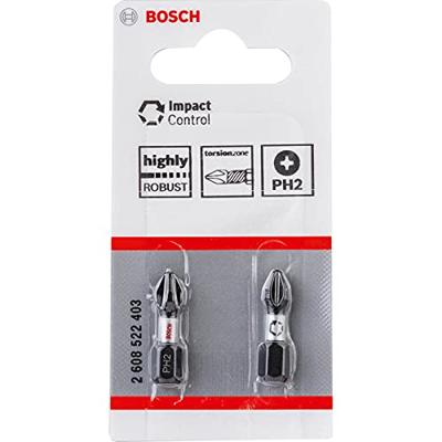 Bosch Accessoires Impact Control Bit | PZ1 | 25mm | 2 stuks - 2608522400 Bosch Accessoires Impact Control Bit | PZ1 | 25mm | 2 stuks - 2608522400