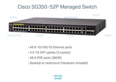 Cisco SG350-52P 52 poorten netwerkschakelaar zwart