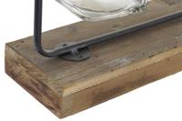 Vaas DKD Home Decor Zwart Natuurlijk Metaal Kristal Paulownia hout 49 x 11 x 27 cm (3 Onderdelen) - thumbnail