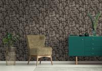 Dutch Wallcoverings Khalili - Brindle Flock Black - Goud/Zwart - thumbnail
