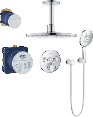 Grohe Grohtherm Smartcontrol 310 Perfect inbouw regendoucheset met 5 straalsoorten en plafondaansluiting Ø31cm chroom
