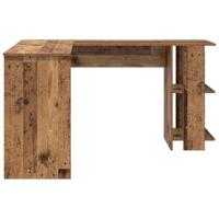 Hoekbureau met plank Oud Hout 140 x 113,5 x 75 cm Bewerkt hout - thumbnail