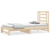 Slaapbank uitschuifbaar 2x(90x200) cm massief grenenhout - thumbnail
