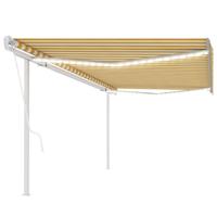 Luifel automatisch met LED en windsensor 5x3 m geel en wit - thumbnail