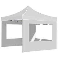 VidaXL Partytent inklapbaar met wanden 3x3 m aluminium wit - thumbnail