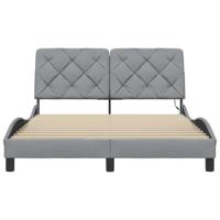 Bedframe met LED zonder matras stof 140x190 cm lichtgrijs - thumbnail