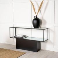 Nohr Sidetable 'Sheema' 130 x 35cm Glas met zwart metaal - thumbnail