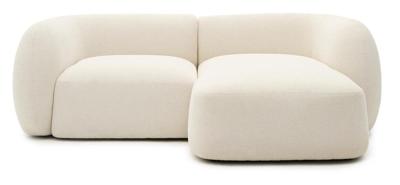 Kave Home 2-zits Loungebank 'Martina' Rechts, Structuurstof, kleur Ecru