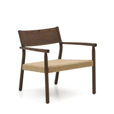 Kave Home Fauteuil 'Yalia' Eikenhout, kleur Walnoot