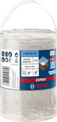 Bosch Accessoires Expert M480 schuurnetrol 93 mm, 5 m, K220 - 1 stuk(s) - 2608900781