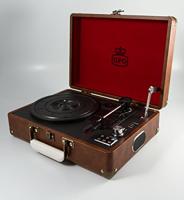 GPO Draaitafel in kofferdesign met geïntegreerde luidsprekers - vintage bruin - thumbnail
