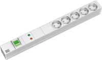 Bachmann 333.403 19 inch Stekkerdoos voor patchkast 1 HE Geaarde contactdoos Overspanningsbescherming Lichtgrijs - thumbnail