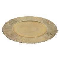 Onderbord metallic goud streep Ø33cm - thumbnail