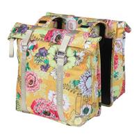 Basil bloom field dubbele fietstas - waterdicht, geheel gevoerd, honey yellow - thumbnail