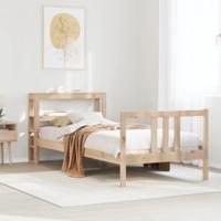 Bedframe met hoofdbord massief grenenhout 75x190 cm - thumbnail