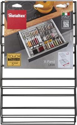 Metaltex verschuifbaar kruidenrek 26-51 cm zwart/metaal